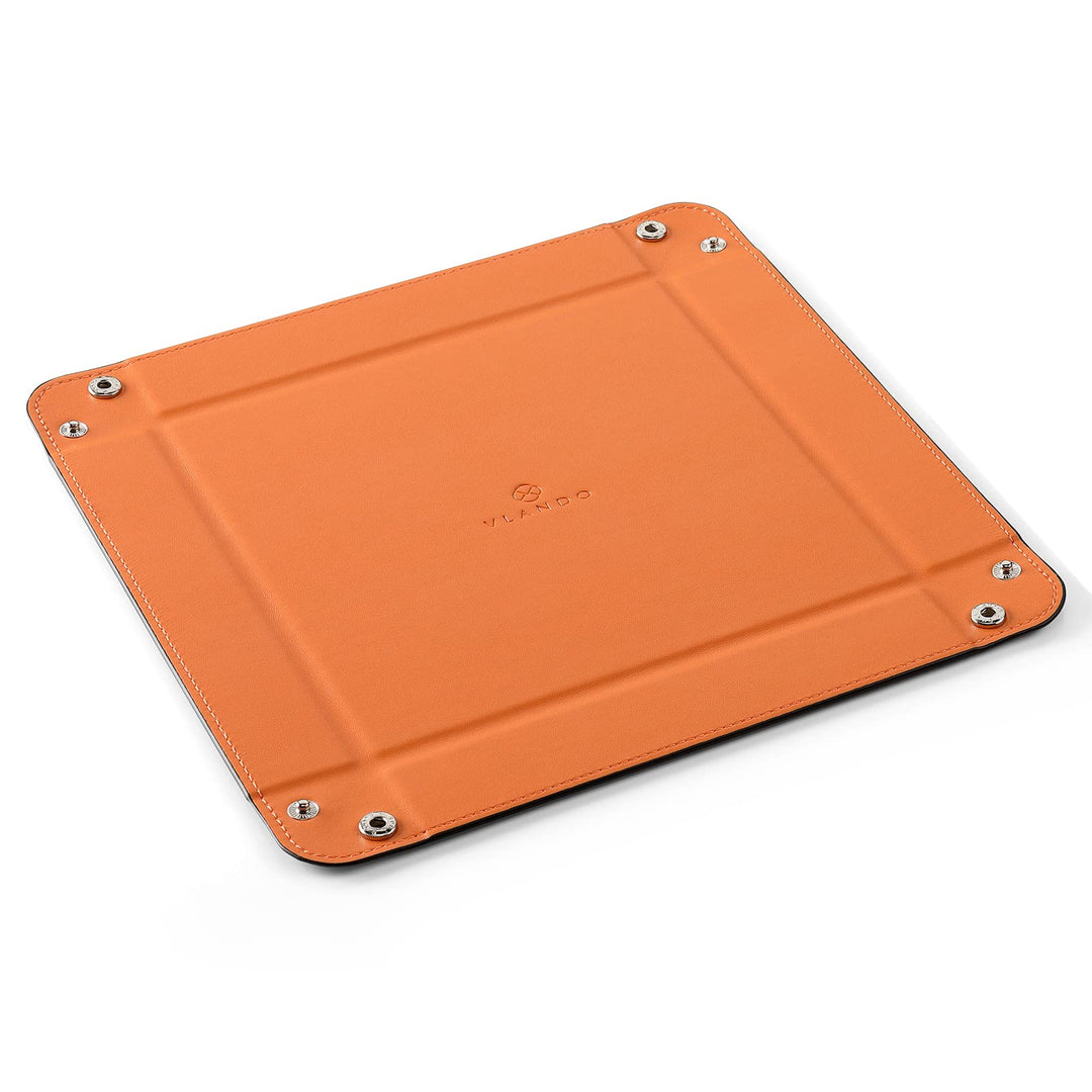 Valet Tray for Men Women, Vanity Trays Catchall Tray for Dresser Top Desk Storage Bedside, Travel PU Leather Tray Jewelry Key Phone Coin Change Watches and Candy Holder Sundries Entryway Tray