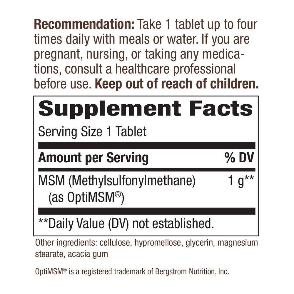 Nature's Way Premium Quality MSM 1000 mg Pure OptiM