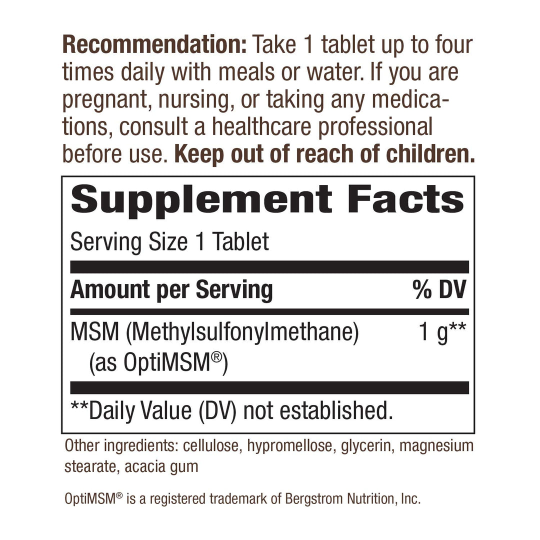 Nature&#39;s Way Premium Quality MSM 1000 mg Pure O