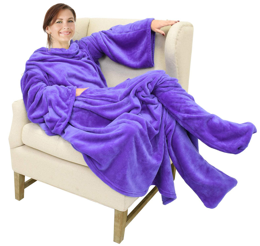 Catalonia Wearable Fleece Blanket with Sleeves and Foot