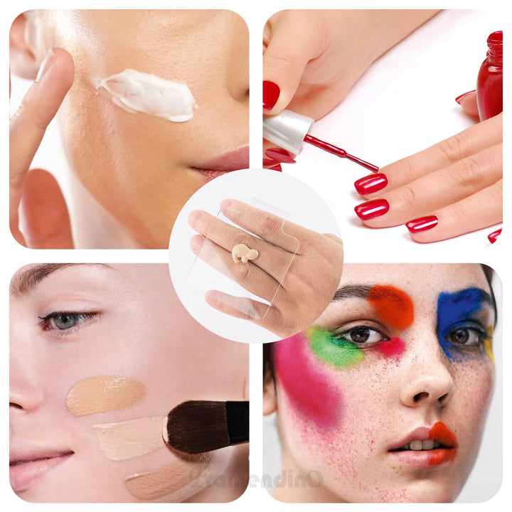 , 6 in 1 Set Hand Makeup Mixing Palette, Makeup Plate for Foundation with Spatula Makeup Artist Tool for Mixing Foundation Eye Shadow Nail Art for Women