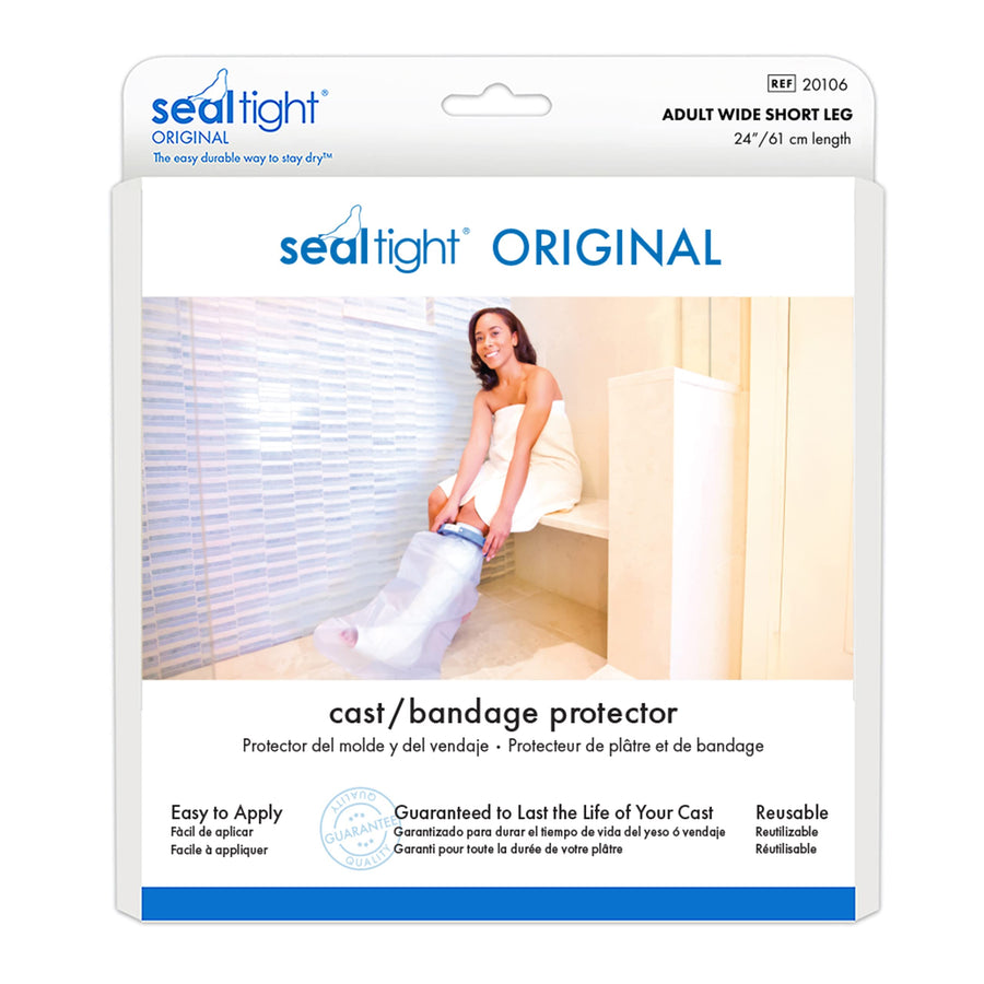 Seal Tight ORIGINAL Cast and Bandage Protector, Best Watertight Protection, Adult Short Leg Wide