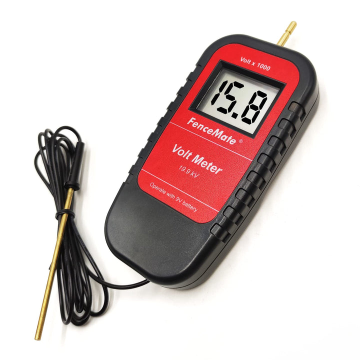 Digital Volt Meter for Electric Fence, Range up to 19,900 V (19.9 kV), Fence Voltage Tester with Large LCD Display, Automatic On/Off, Grounding &amp; 9V Battery Included