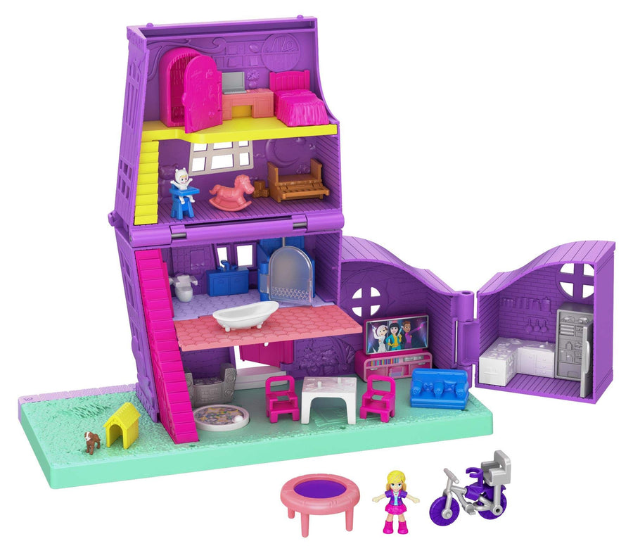 Polly Pocket Doll House with Micro Doll, Toy Bike &