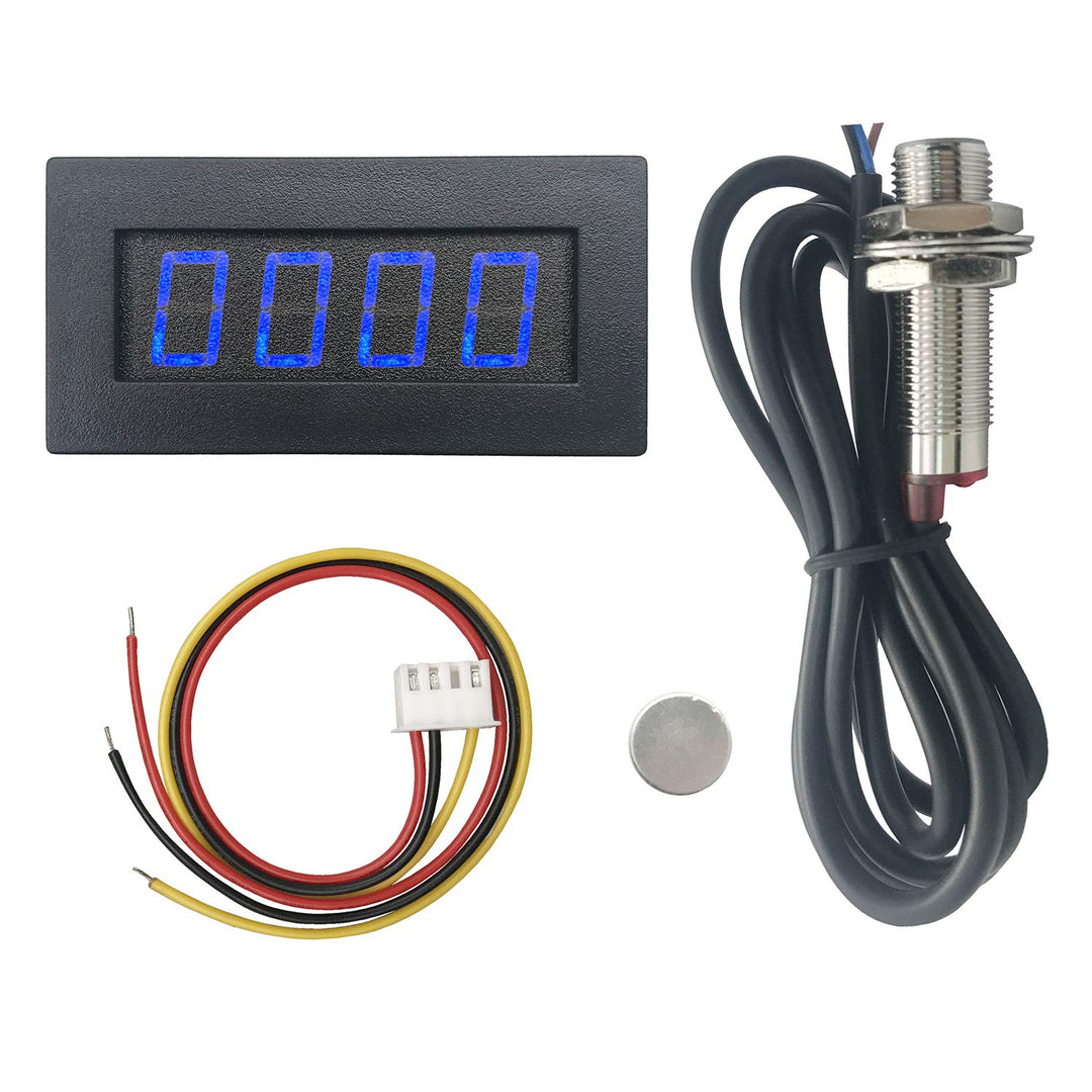 DIGITEN 4 Digital LED Tachometer RPM Speed Meter+Hall P