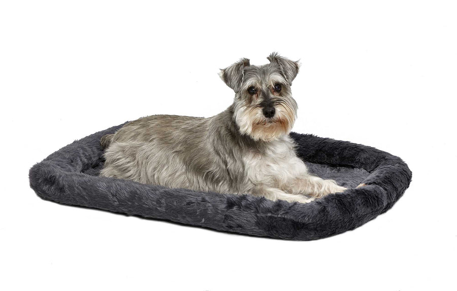 Midwest Homest for Pets Bolster Dog Bed 30L-Inch Gray Dog Bed or Cat Bed w/Comfortable Bolster | Ideal for Medium Dog Breeds & Fits a 30-Inch Dog Crate | Easy Maintenance Machine Wash & Dry