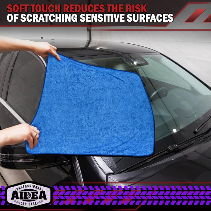 Microfiber Towels for Cars-2PK, Professional Car Drying Towel, Scratch-Free, Strong Water Absorption Drying Towel for Cars, SUVs, RVs, Trucks, and Boats (24 in. x 31 in.)-Blue