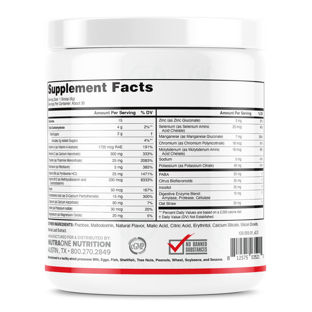 Vitality Vitamin Powder Powdered Vitamin and Mineral Supplement (Fruit Punch - 30 Servings)