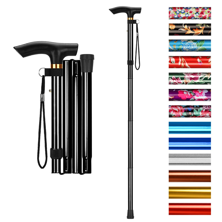 supregear Folding Cane, 5-Level Adjustable Height Walki