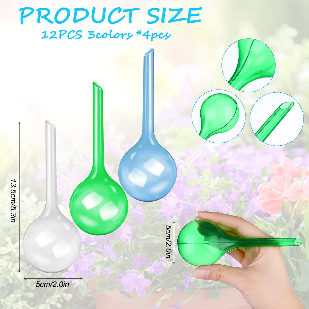 12 PCS Plant Watering Globes Self Watering Bulbs PVC Automatic Watering Balls Plant Watering System Clear Plant Waterer for Indoor and Outdoor