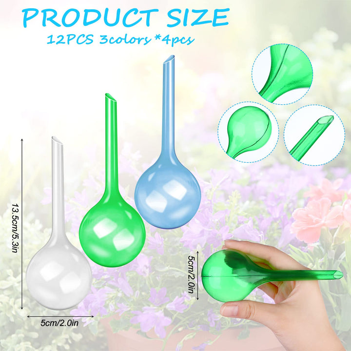 12 PCS Plant Watering Globes Self Watering Bulbs PVC Automatic Watering Balls Plant Watering System Clear Plant Waterer for Indoor and Outdoor