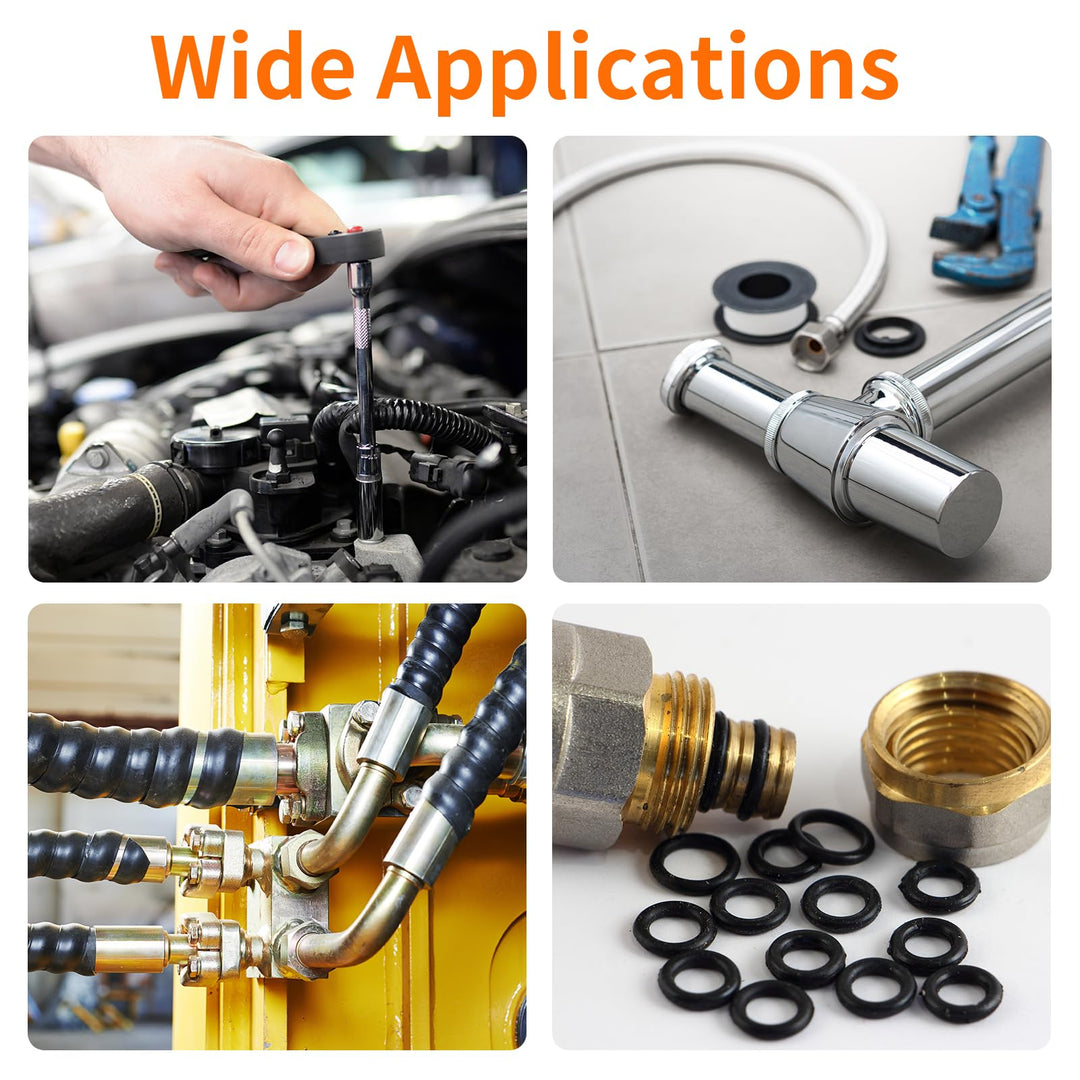 770pcs Rubber O Ring Assortment Kits 18 Sizes Sealing NBR Gasket Washers for Car Auto Vehicle Repair, Professional Plumbing, Air or Gas Connections