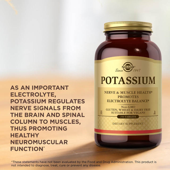 Solgar Potassium - 250 Tablets - Nerve &amp; Muscle