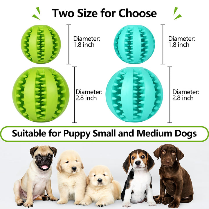 Dog Chew Toys for Teething: 2pack Durable Rubber Puppy Toys Ball for Boredom - Treat-Dispensing Toys for Small Medium Breed Teething/Chewing/Brain-Stimulating Indoor