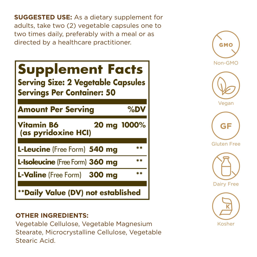 Solgar, Bcaa Plus, 100 Veggie Capsules