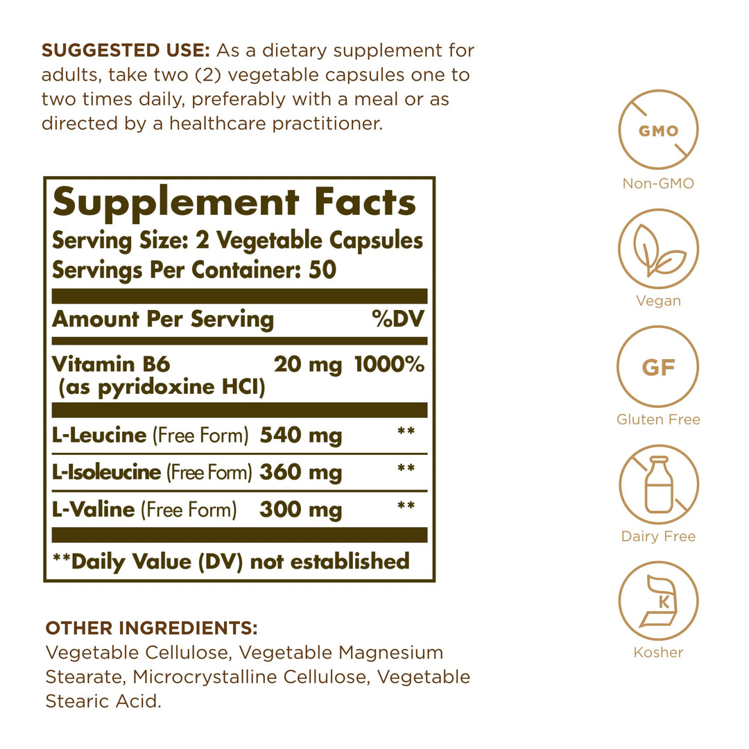 Solgar, Bcaa Plus, 100 Veggie Capsules