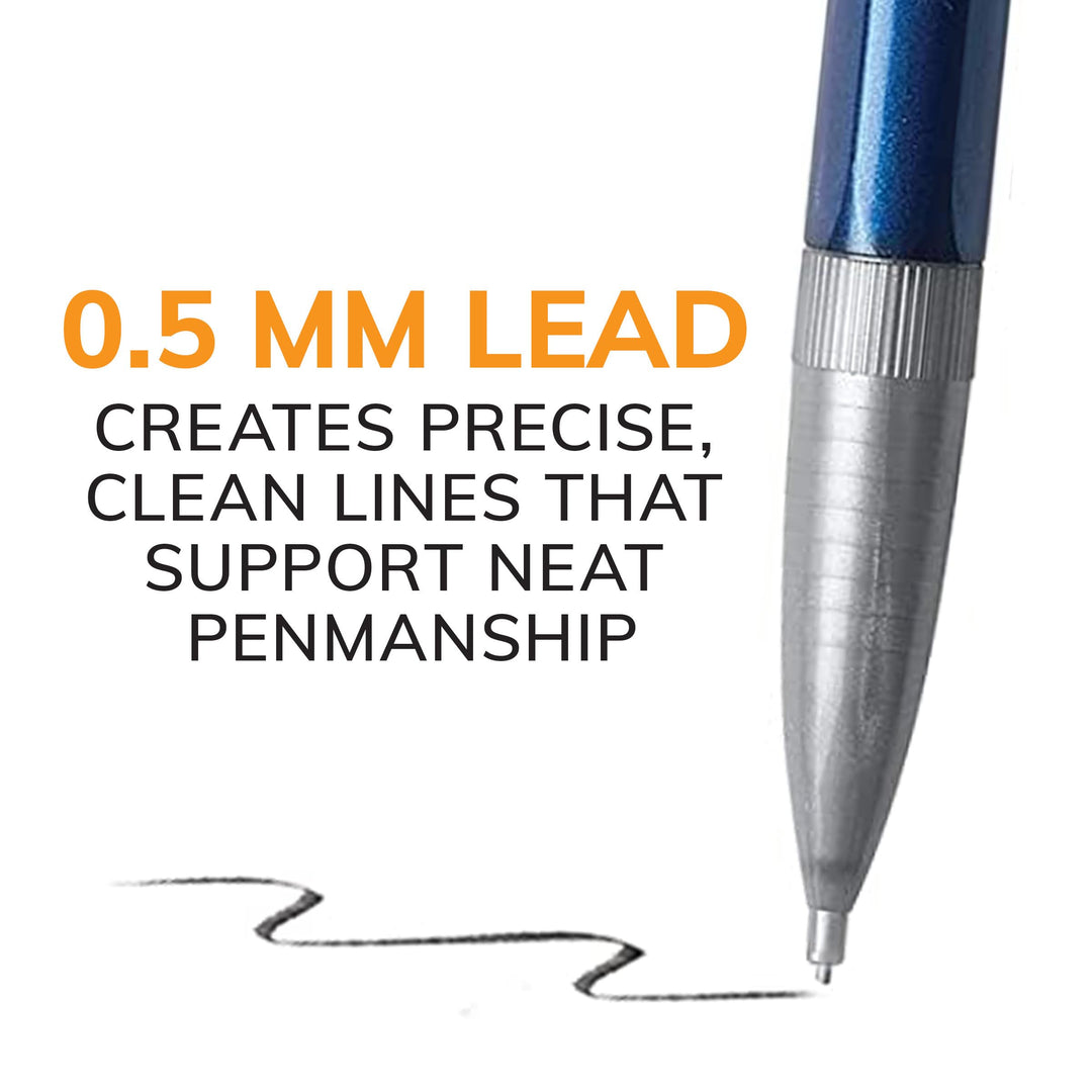 Xtra-Precision Mechanical Pencil, Metallic Barrel, Fine Point (0.5mm), 24-Count, Doesn&#39;t Smudge and Erases Cleanly