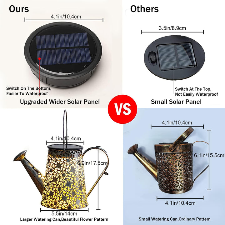 VOOKRY Solar Watering Can Lights, Large Retro Metal Hanging Lanterns Solar Lights Outdoor Waterproof, Garden Decor Yard Art for Porch Landscape Patio Gardening Gifts for Mom Grandma Women Birthday