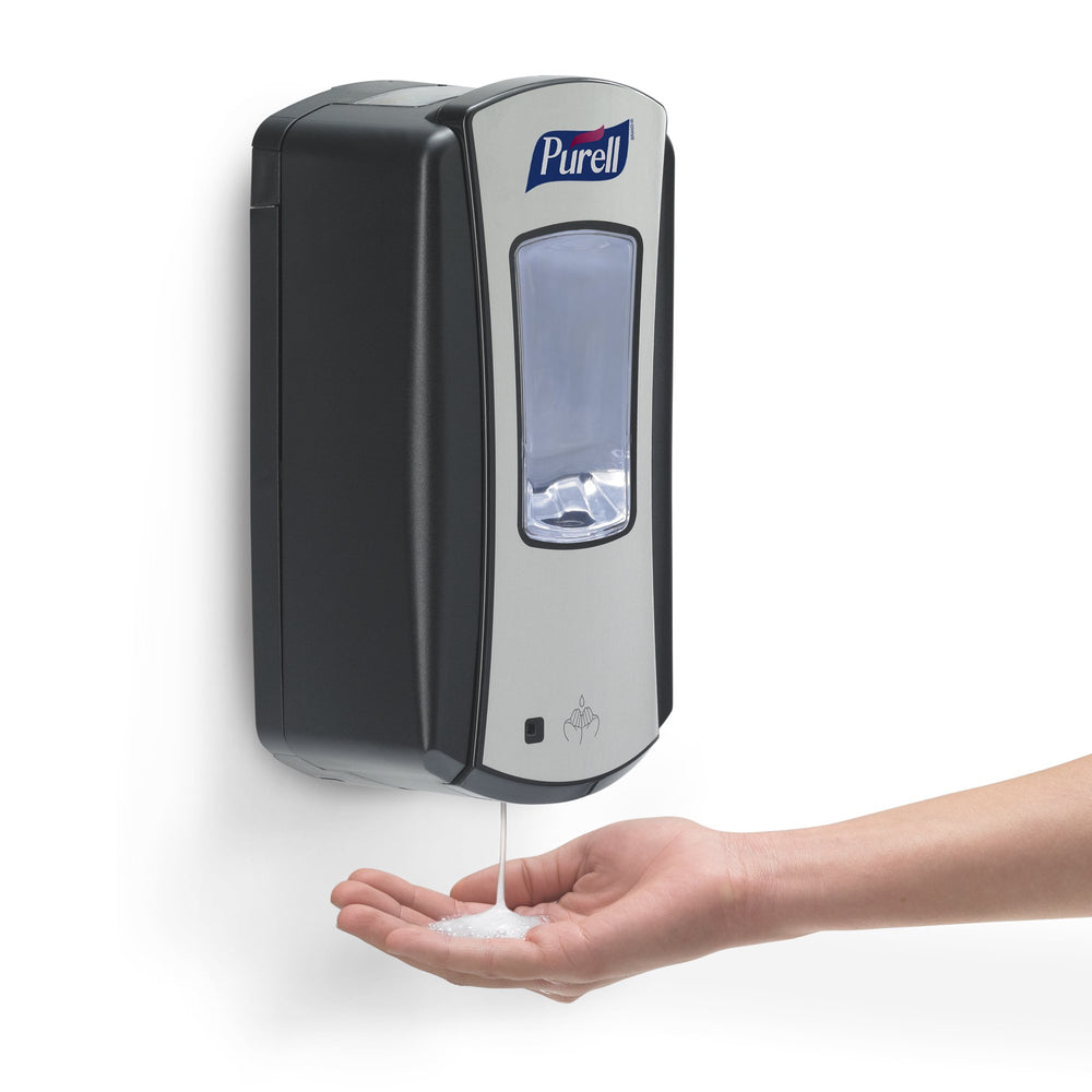 LTX-12 Touch-Free Hand Sanitizer Dispenser, Chrome/Black, for 1200 mL LTX-12 Hand Sanitizer Refills (Pack of 1 - Refills sold separately) - 1928-04