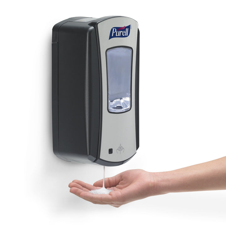 LTX-12 Touch-Free Hand Sanitizer Dispenser, Chrome/Black, for 1200 mL LTX-12 Hand Sanitizer Refills (Pack of 1 - Refills sold separately) - 1928-04