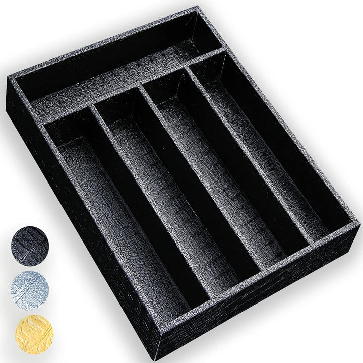 Berglander Drawer Organizers, Black Leather Wood Kitche