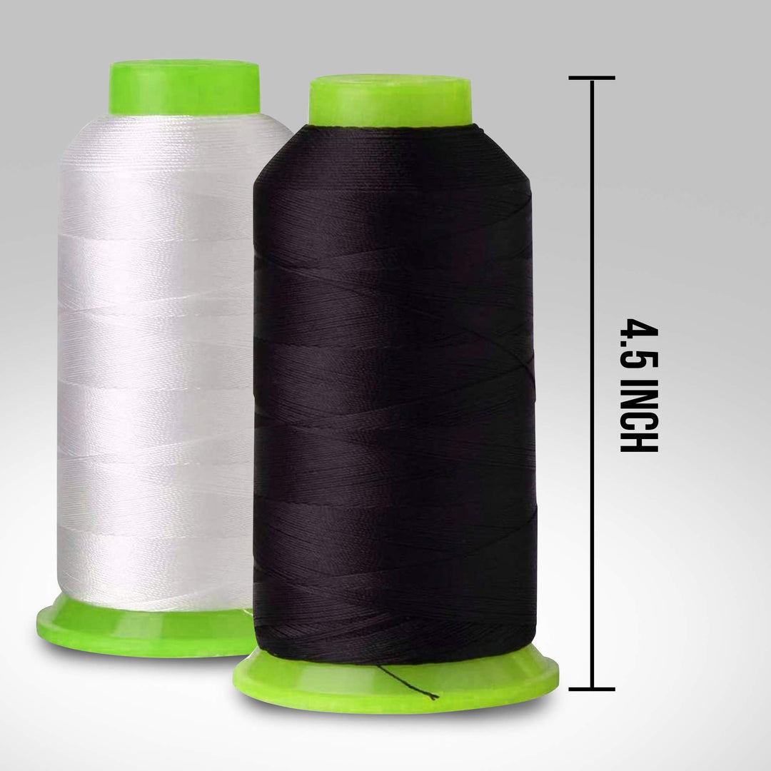 6-Pack of 6000 Yards (Each) White &amp; Black Serger Cone Thread All Purpose Sewing Thread Polyester Spools Overlock (Serger,Over Lock, Merrow, Single Needle)