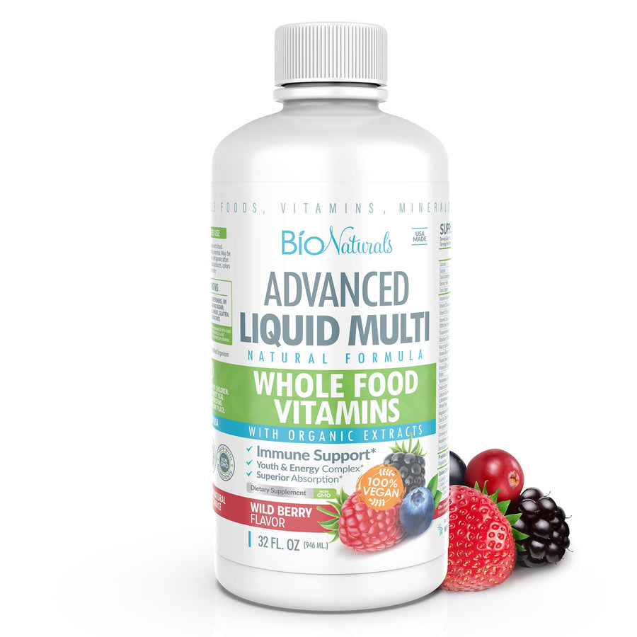 Liquid Whole Food Multivitamin for Men & Women with Over 100 Ingredients - Superfoods, Omegas, Organic Extracts - 100% Vegan - 32 oz