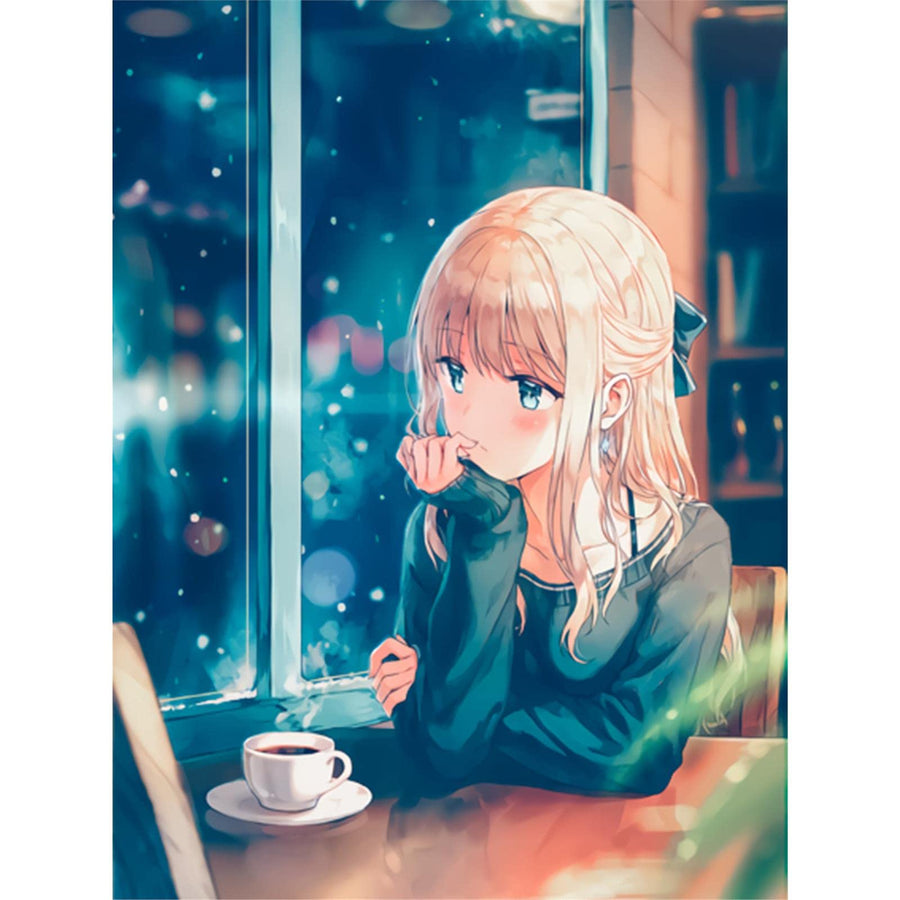 5D DIY Diamond Painting Full Round Cartoon Japan Anime Girl Diamond Embroidery Cross Stitch Diamond Mosaic Decoration Gift 11.8 X 15.8 Inch