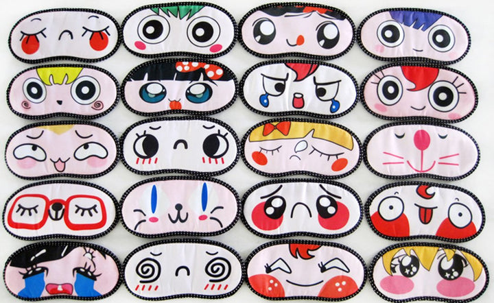 Women Girls&#39;s Travel Lovely Cartoon Face Sleep Masks Eye Mask Sleeping Blindfold Nap Cover,2 Pack