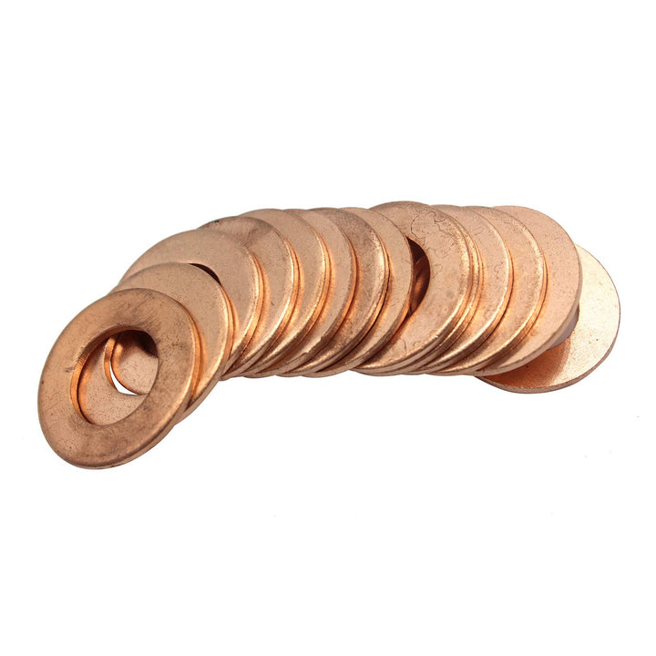 Copper Washer Assortment,100Pcs M5 Copper Metric Sealing Washers Kit,Flat Washers Assortment Set(5 x 9 x1.0mm)