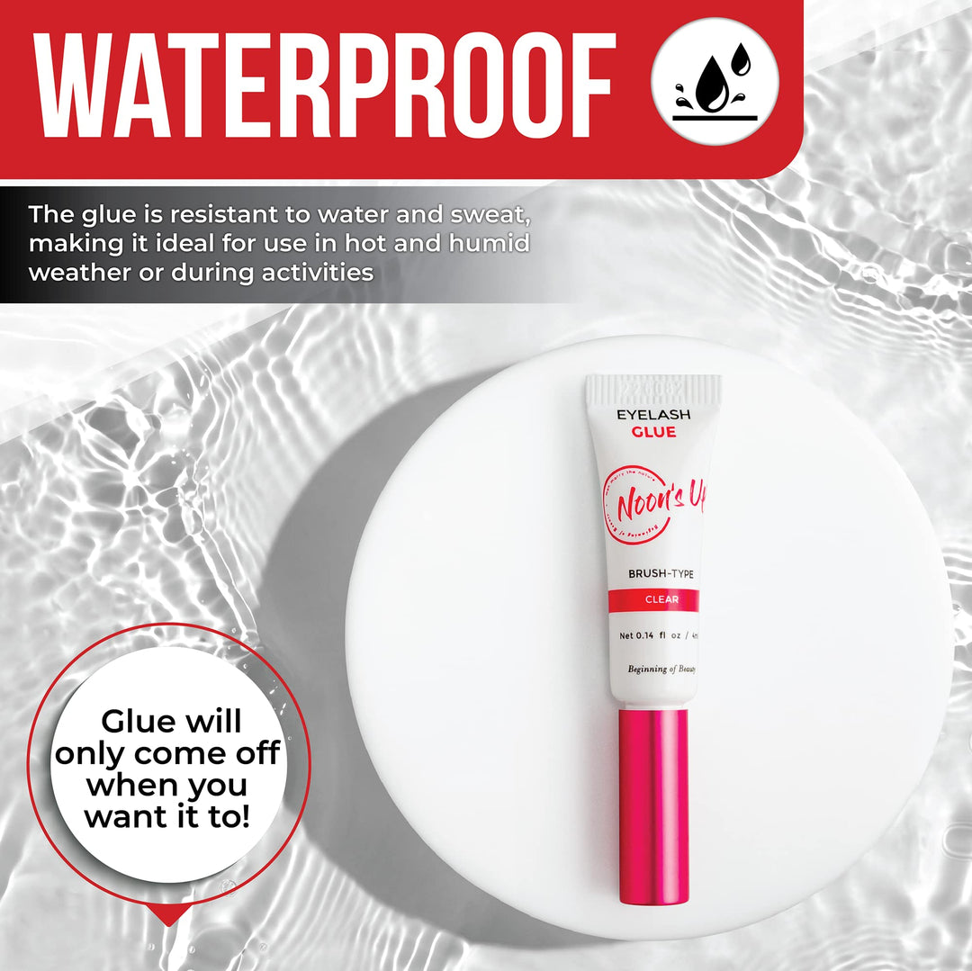 NOON&#39;S UP Eyelash Glue (Black) - Super Strong Hold Eyelash Adhesive | Waterproof Eyelash Glue | Hypoallergenic Lash Glue for Sensitive Eyes | Black Eyelash Glue That Blends Naturally (0.14 Fl. Oz.)