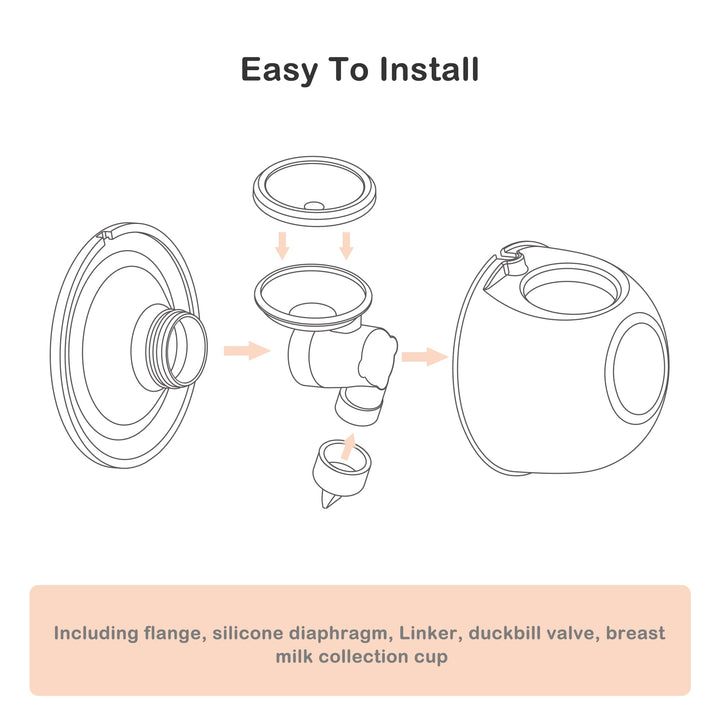Wearable Breast Pump Replace Parts 2Pcs Duckbill Valves &amp; 2Pcs Silicone Diaphragm