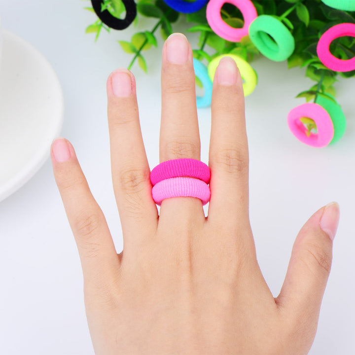 100 Pieces Elastic Hair Ties Mini Bands Tiny Rubber Colored Girls Ponytail Holders For Baby Kids