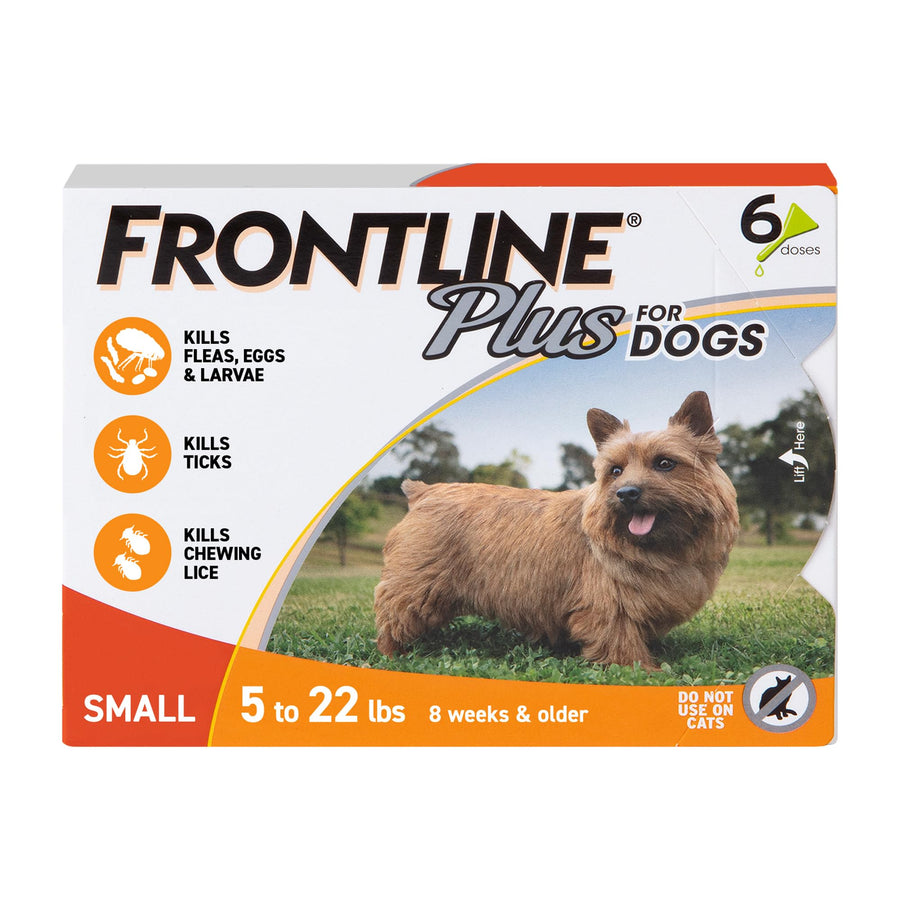 FRONTLINE Plus Flea and Tick Treatment for Small Dogs Upto 5 to 22 lbs. 6 Treatments