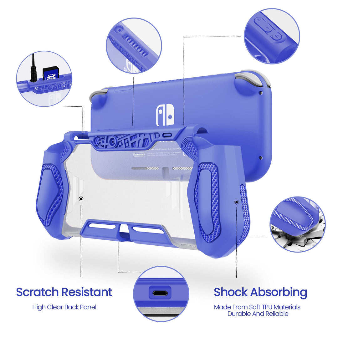 Switch Lite Protective Case for Nintendo Daily Gift (Ergonomic /Sturdy /Full Protection) Gift Idea Family Happy Hours Blue