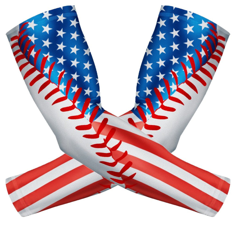 Sports Compression Arm Sleeves 1 Pair Moisture Wicking UV Protection Cooling or Warmer Non Slip Cover -Youth & Adult Sizes