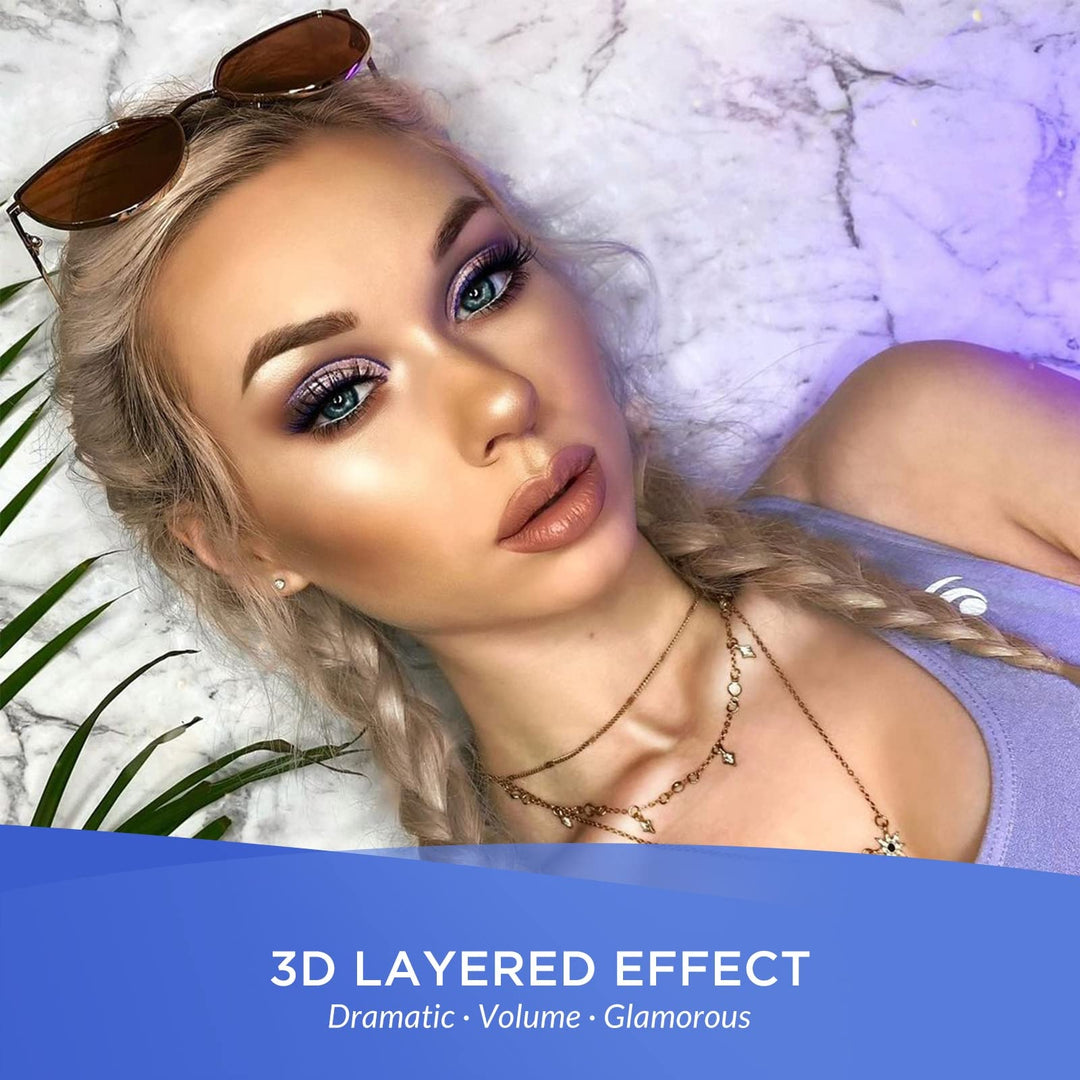 Lashes Natural Look False Eyelashes - Bepholan Fake Eyelashes 3D Super Fluffy False Lashes Black Band Wispy Lashes 3-Pack Faux Mink Lashes,XMZ21-3