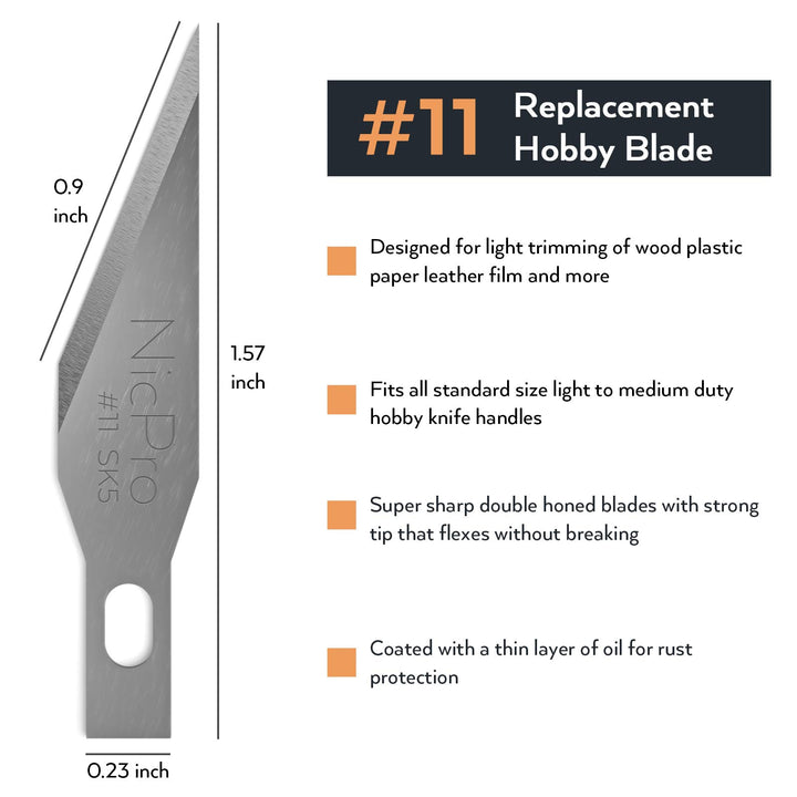 Nicpro 120 PCS Hobby Blades Set SK-5, Utility #11 Art B