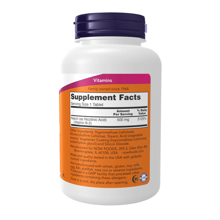 NOW Foods Supplements, Niacin (Vitamin B-3) 500 mg, Sus