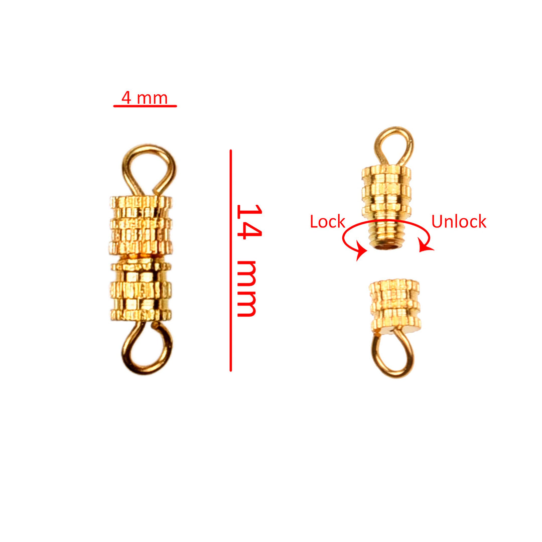 300x Barrel Screw Clasps - Use for Jewelry Making and Repair - Recommended Connector for DIY Necklaces, Bracelets, Anklets - 4 mm x 15 mm - Silver/Gold/Stainless Steel