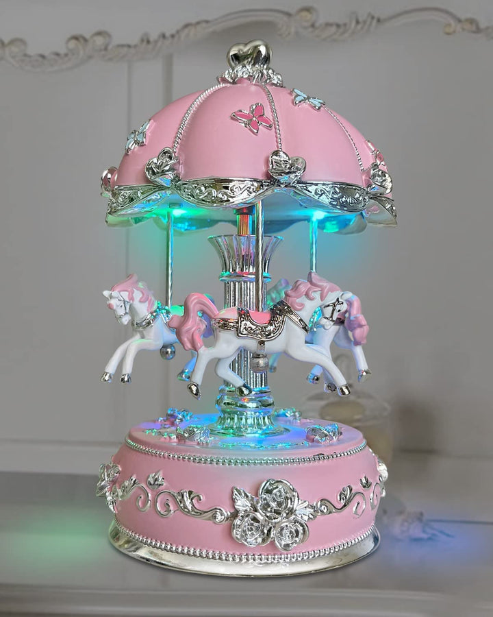 Carousel Music Box for Kids, Horse Music Boxes for Girls, Musical Box Play Castle in The Sky