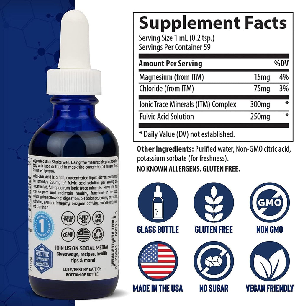 IOFA01 - Liquid Ionic Fulvic Acid with Concentrace Supplement, 0.3 lb