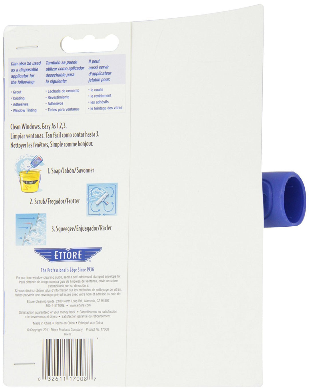 Ettore-17008 8-Inch All Purpose Window Squeegee with Li