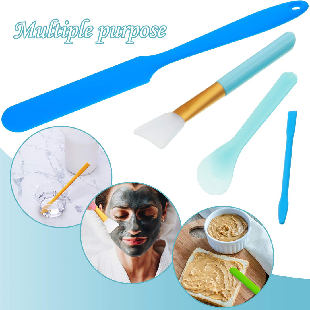 12 Pcs Silicone Stir Sticks Kit, Silicone Epoxy Brushes, Silicone Stir Tool Sticks, Mixing Spoon, Silicone Scraper DIY Crafts Tools for Resin Epoxy Liquid Paint(Bright Color)