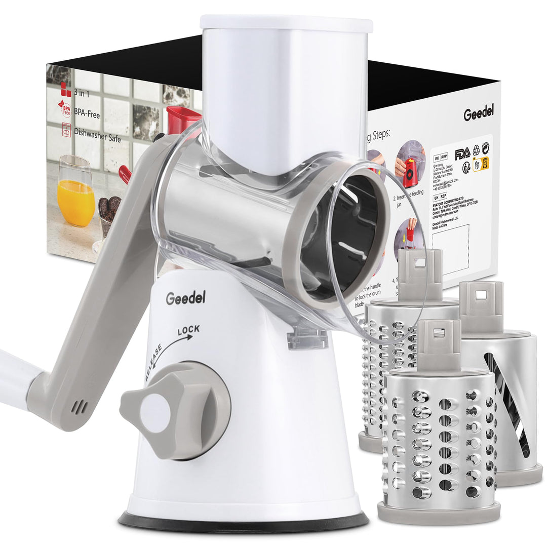 Geedel Rotary Cheese Grater, Kitchen Mandoline Vegetabl