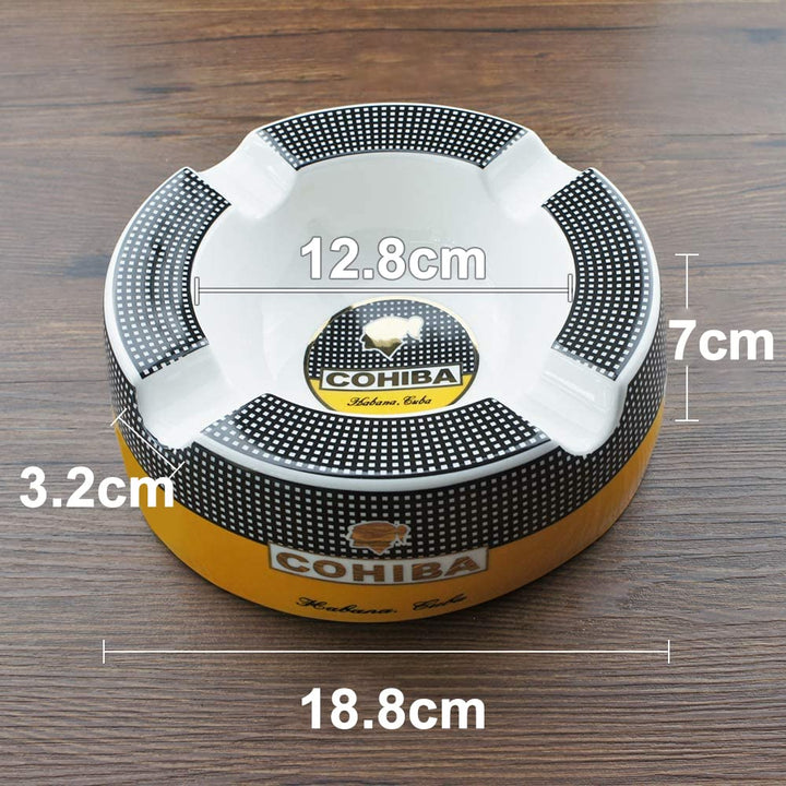 Cigar Ashtray Big Ashtrays for 8 Round Cigarettes Large Rest Outdoor Cigars Ashtray for Patio/Outside/Indoor Ashtray Gifts for Men