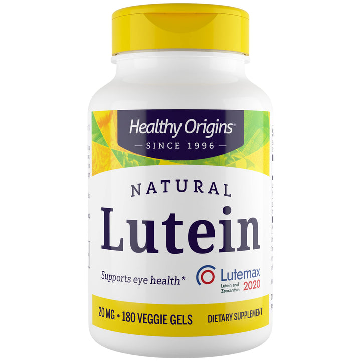 Lutein 20 mg (Lutemax 2020 with Zeaxanthin, Non-GMO, Vegan, Eye Support), 180 Veggie Gels