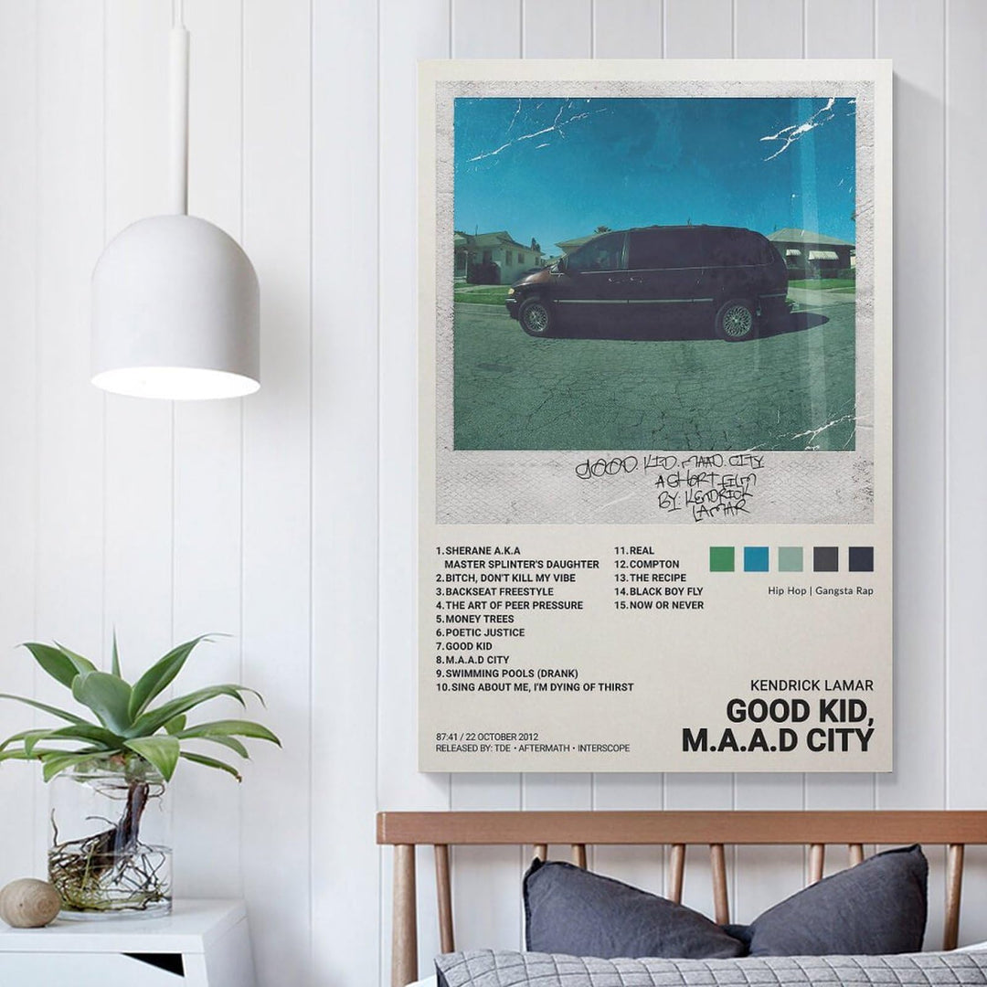 Kendrick Lamar Poster GOOD KID, M.A.A.D CITY Poster Canvas Printed Poster Unframe:12x18inch(30x45cm)