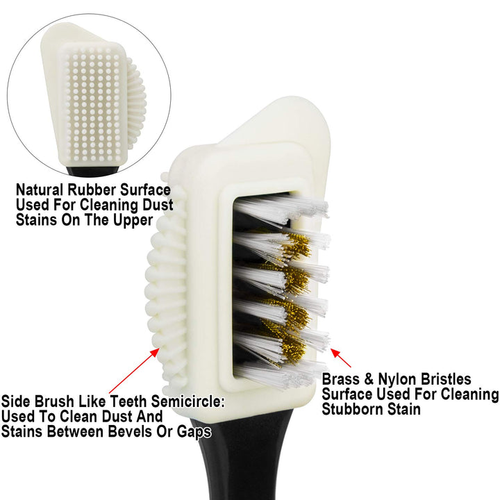2 Sets of Suede Brush Brush & Nubuck 2 Pieces 4-Way Brush + 4 Eraser, Premium Shoe Cleaner Kit