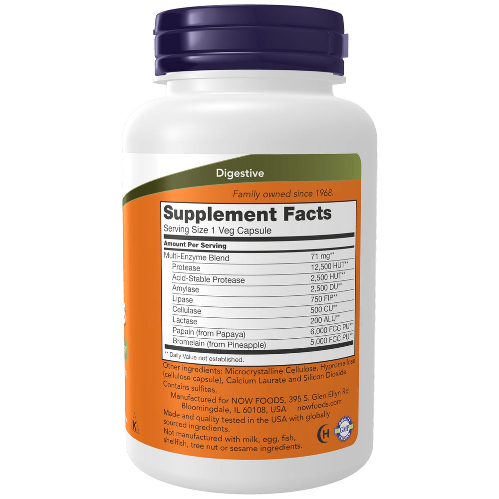 NOW Foods Supplements, Plant Enzymes with Lactase, Prot